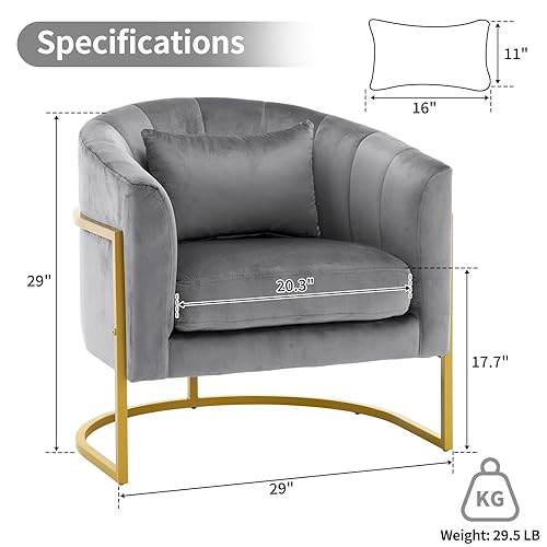 Vista 3 de OmySalon Silla de manicura de terciopelo, soporte de metal dorado Morden con reposabrazos cómoda almohada para salón de belleza, sala de uñas