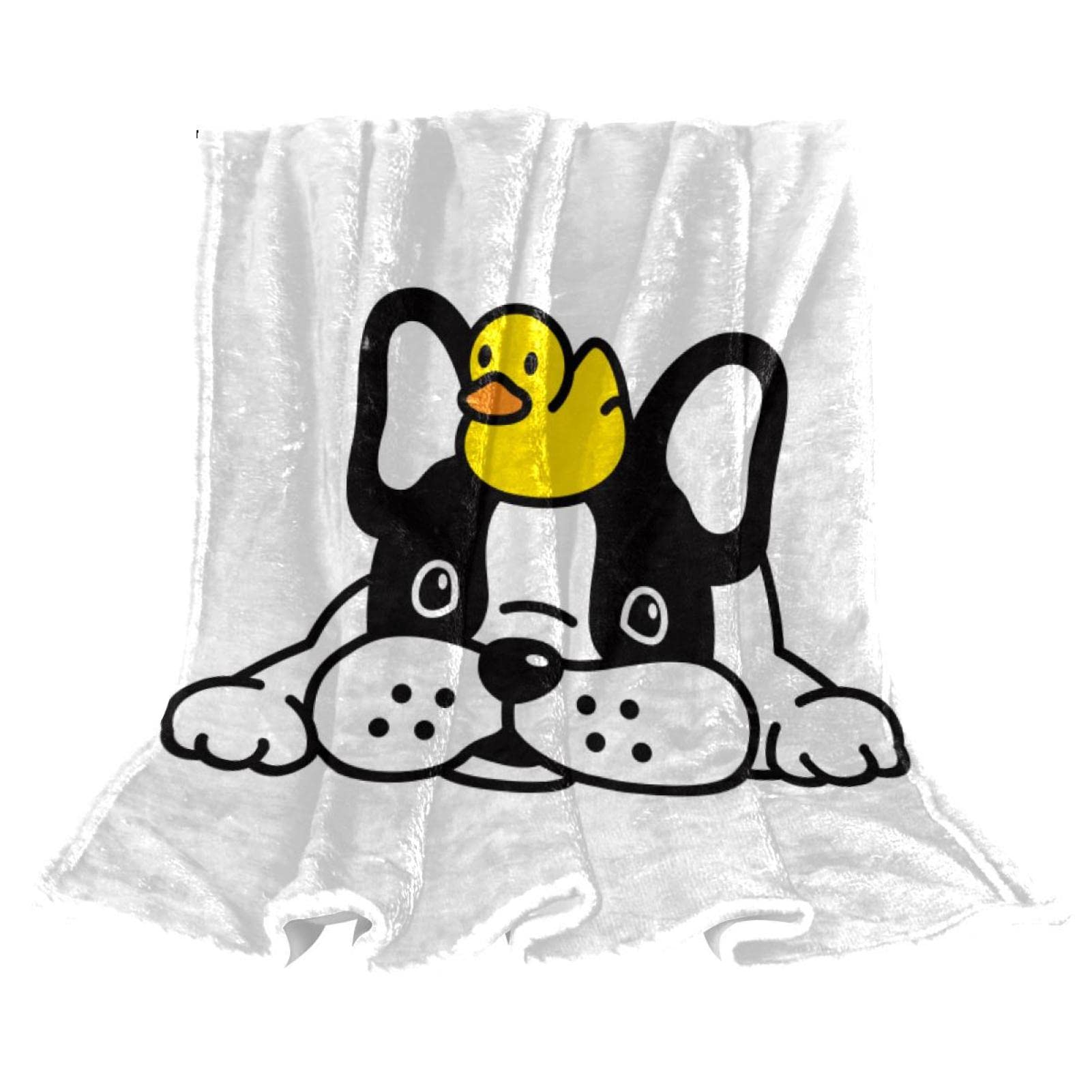 Couverture polaire légère en peluche pour chien bouledogue français canard chiot pour canapé