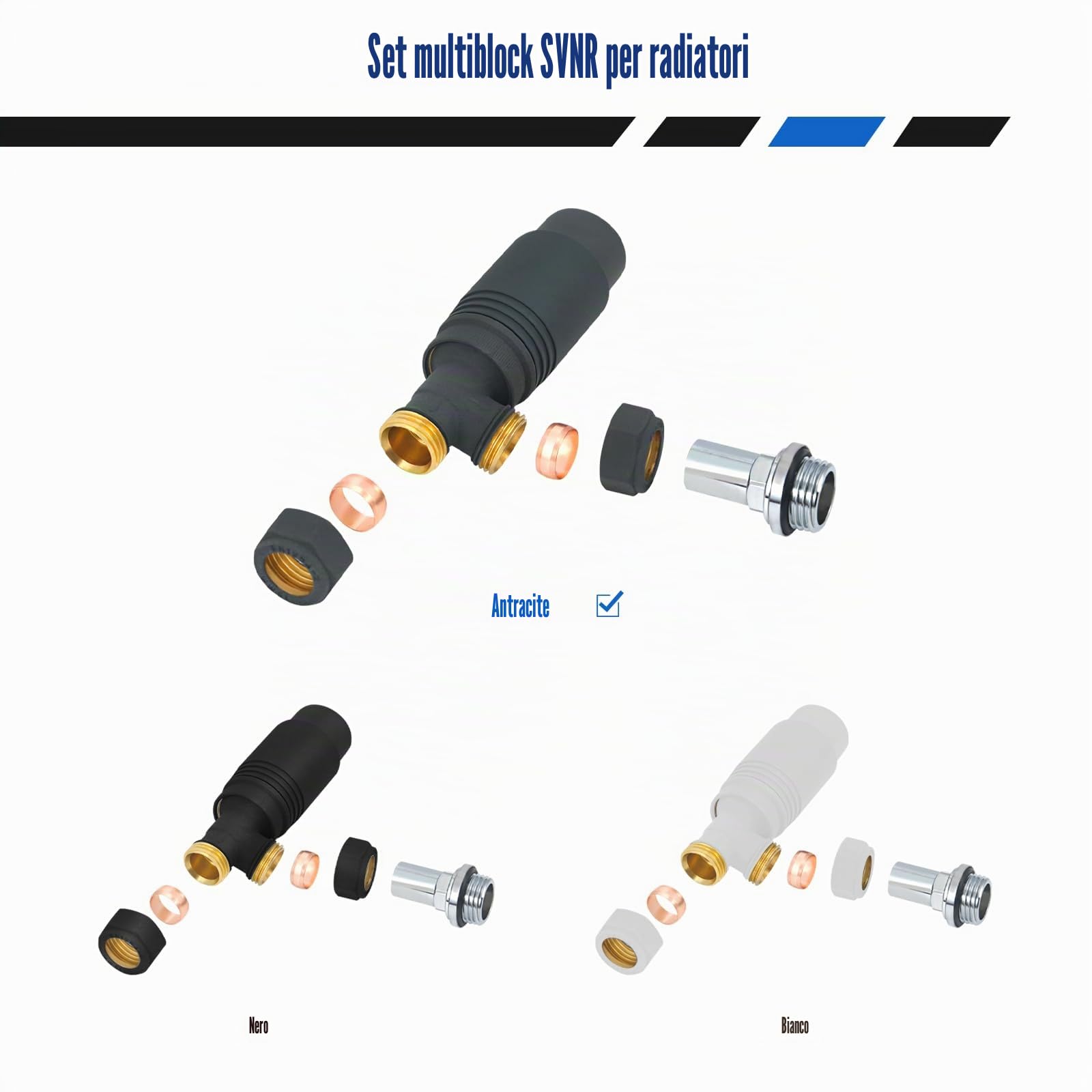 Valvole termostatiche per termosifone (TRV), strutturate, grigio antracite, valvola di blocco angolare, 15 mm, per radiatori per riscaldamento centralizzato, portasciugamani