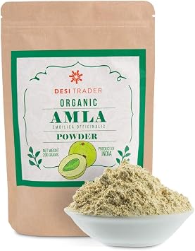 Organic Amla Powder 7 oz, 100% Pure Amalaki Powder Fresh, Vegan & Natural Non-GMO, Gluten-Free Indian Gooseberry Powder