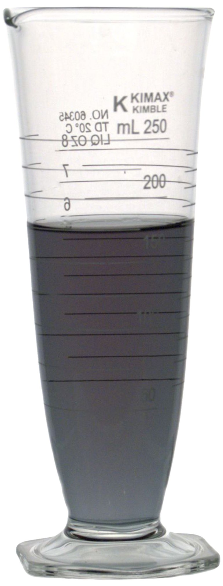 Kimble Chase KIMAX 60345-8 Borosilicate Glass Dual Scale Pharmaceutical Graduates Conical Cylinder, 