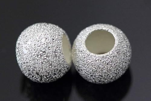 Miniatura 2 de Adabele - 20 cuentas sueltas de plata de ley 925 hipoalergénicas de 0.315 in (agujero grande de 0.138 pulgadas) para fabricación de joyas SS146