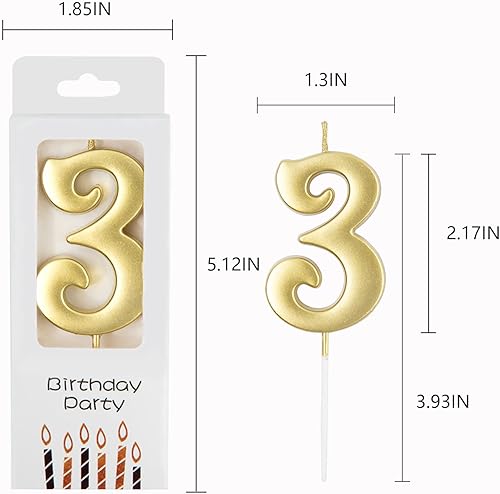 Miniatura 5 de PHD CAKE 10 velas de cumpleaños con números dorados del 0 al 9, cumpleaños número uno, velas de números dorados, celebración de fiesta, baby showers