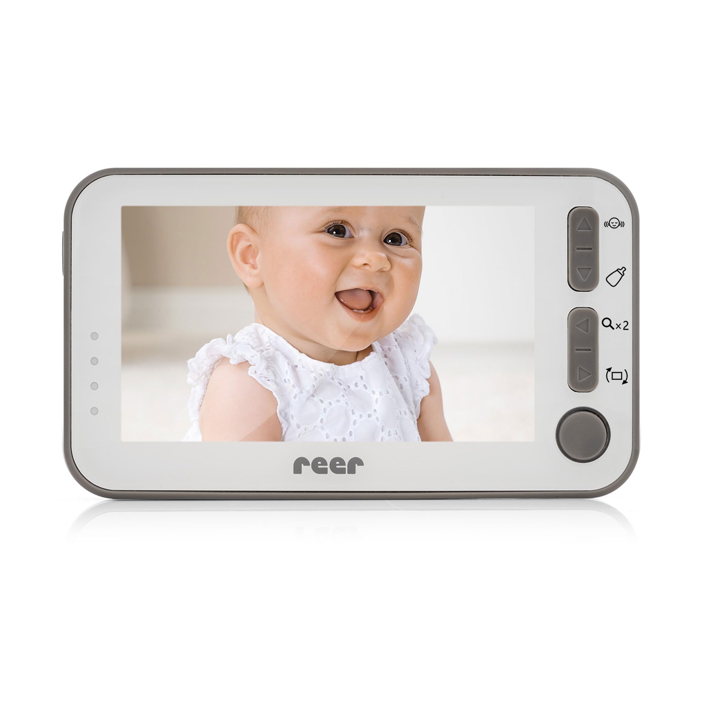 Reer Babycam L Babyphone Vidéo avec Écran Ecoute-Bébé TFT, Blanc, 4.3 Pouces, 1 Unité