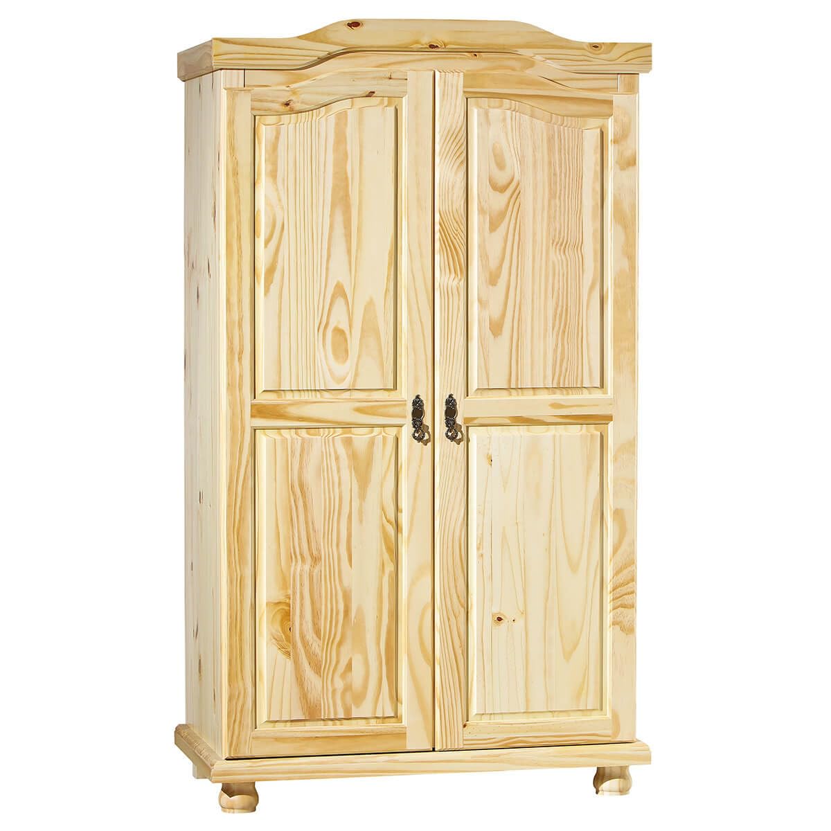 AltoBuy Oliver - Armoire 2 Portes + Penderie Bois Massif Naturel