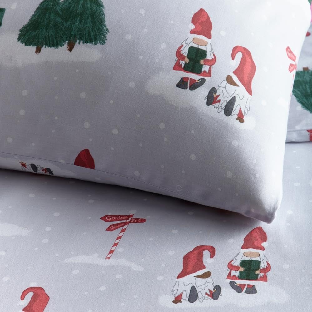 Charlotte Thomas Gonkville Christmas Duvet Cover Set Xmas Gonk Bedding Set King, Grey - Image 3