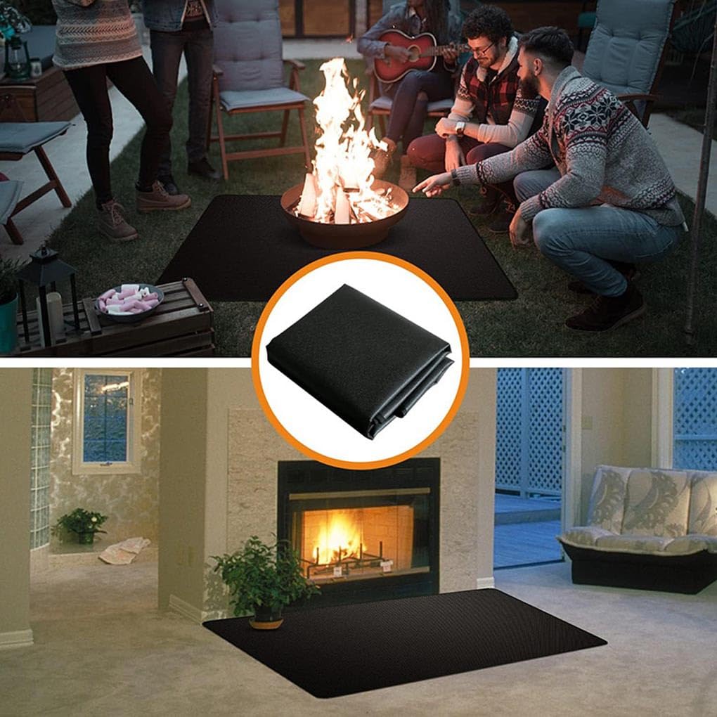Tapis de Ignifuge pour terrasse, Tapis Polyvalent pour la Cuisine en extérieur, de Gril rectangulaire en Silicone à 3 Couches, 102 * 152CM