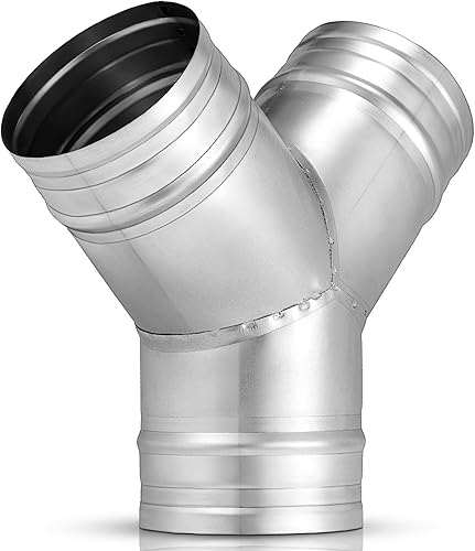 Therwen Divisor de conducto de 4 pulgadas y 3 vías para ventilador de escape en forma de Y, conector de manguera de conducto de metal en forma de Y,
