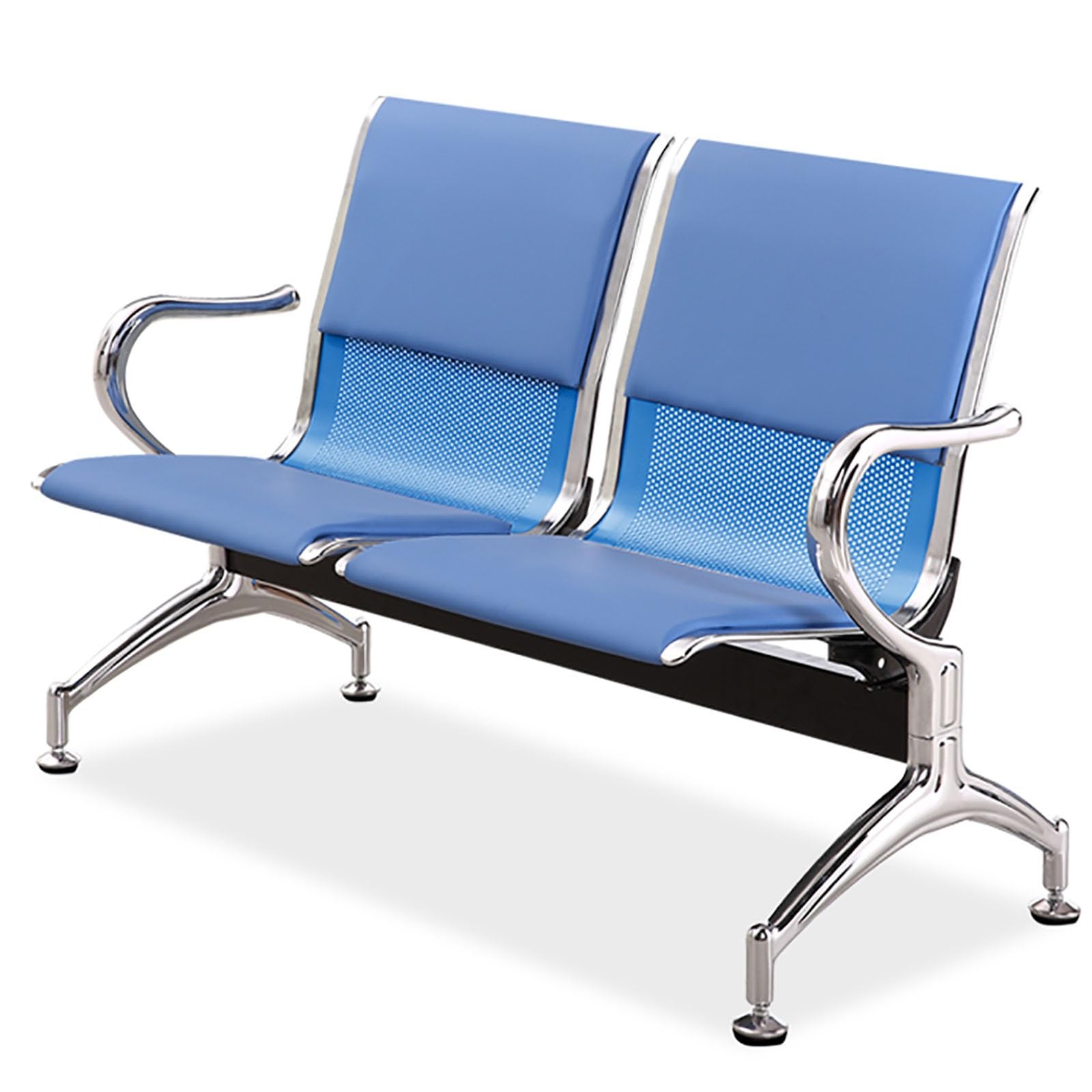 SnamicE Waiting Room Bench Set Office Chairs with Backrest & Armrests Comfortable Leather Cushions On Steel Frame Ideal for Lounges Airports Hospitals & Reception Areas,