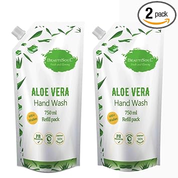 Beautisoul Aloe vera Liquid Handwash Refill Pack | Handwash Liquid 1500 ml offer (750ml x 2)
