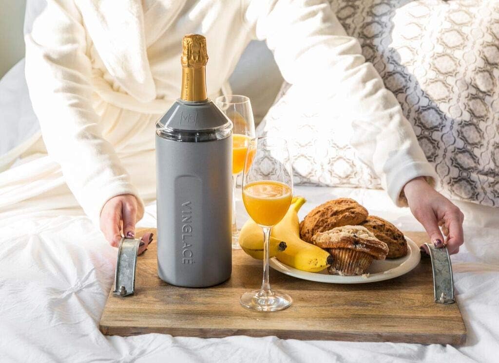 Vinglacé Wine Bottle Chiller- Portable Champagne Insulator- Stainless Steel Wine Cooler Sleeve - Keeps Wine Cold (Graphite) - Image 3