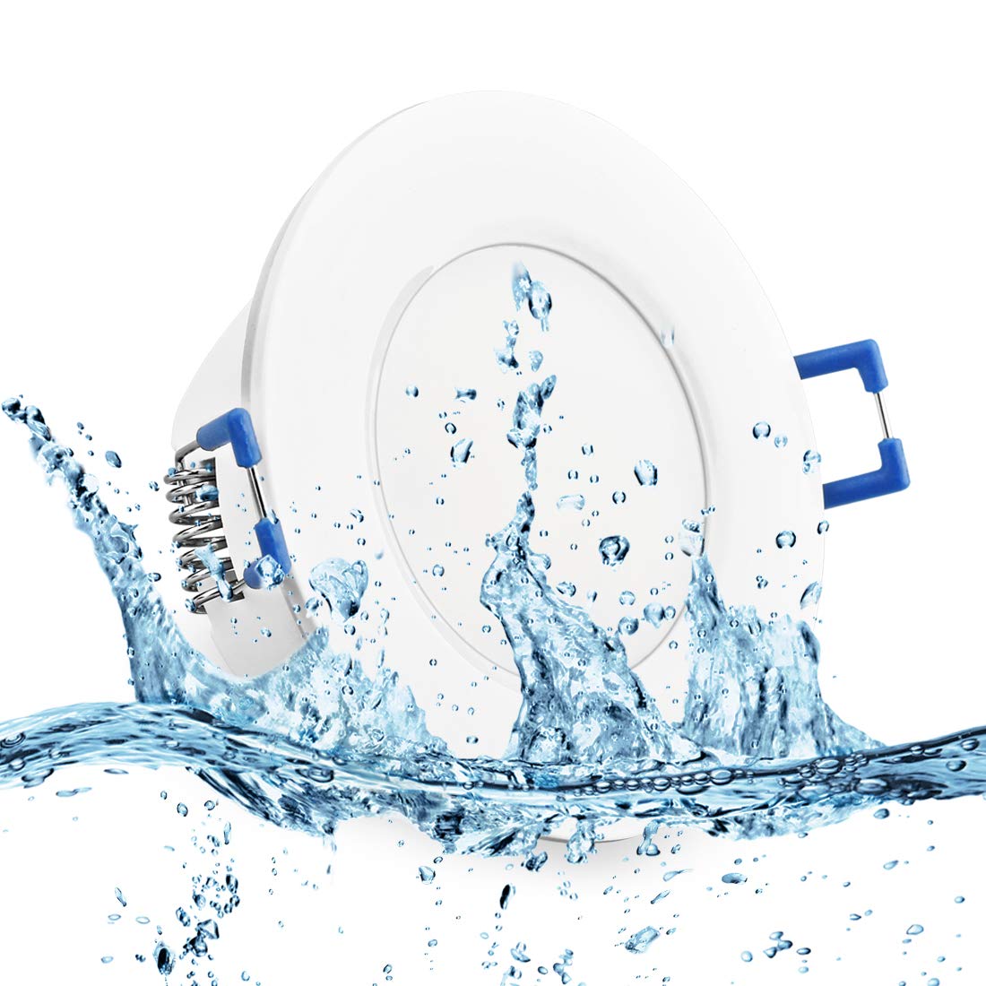 KYOTECH Faretti LED Incasso,set da 6,bianco caldo 3000K 6W 230V 500Lumen,luci ultrasottili da soffitto,IP44 può essere utilizzato in ambienti umidi (Bianca, Rotondo)