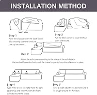 Vista 4 de Funda elástica para sofá de 1 pieza, funda para sofá, funda de tela elástica con patrón impreso para sillón, funda protectora universal para muebles