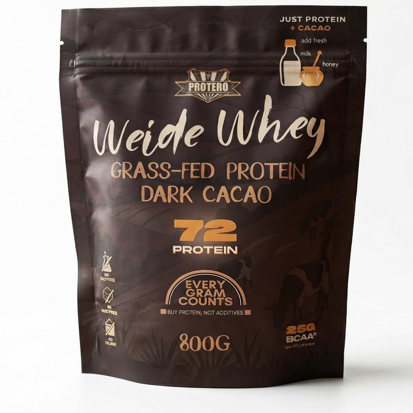 Protero Cacao da Latte di Pascolo – Preparato al Cioccolato • Qualità Grass-Fed • Senza Zuccheri né Dolcificanti Aggiunti • 800g