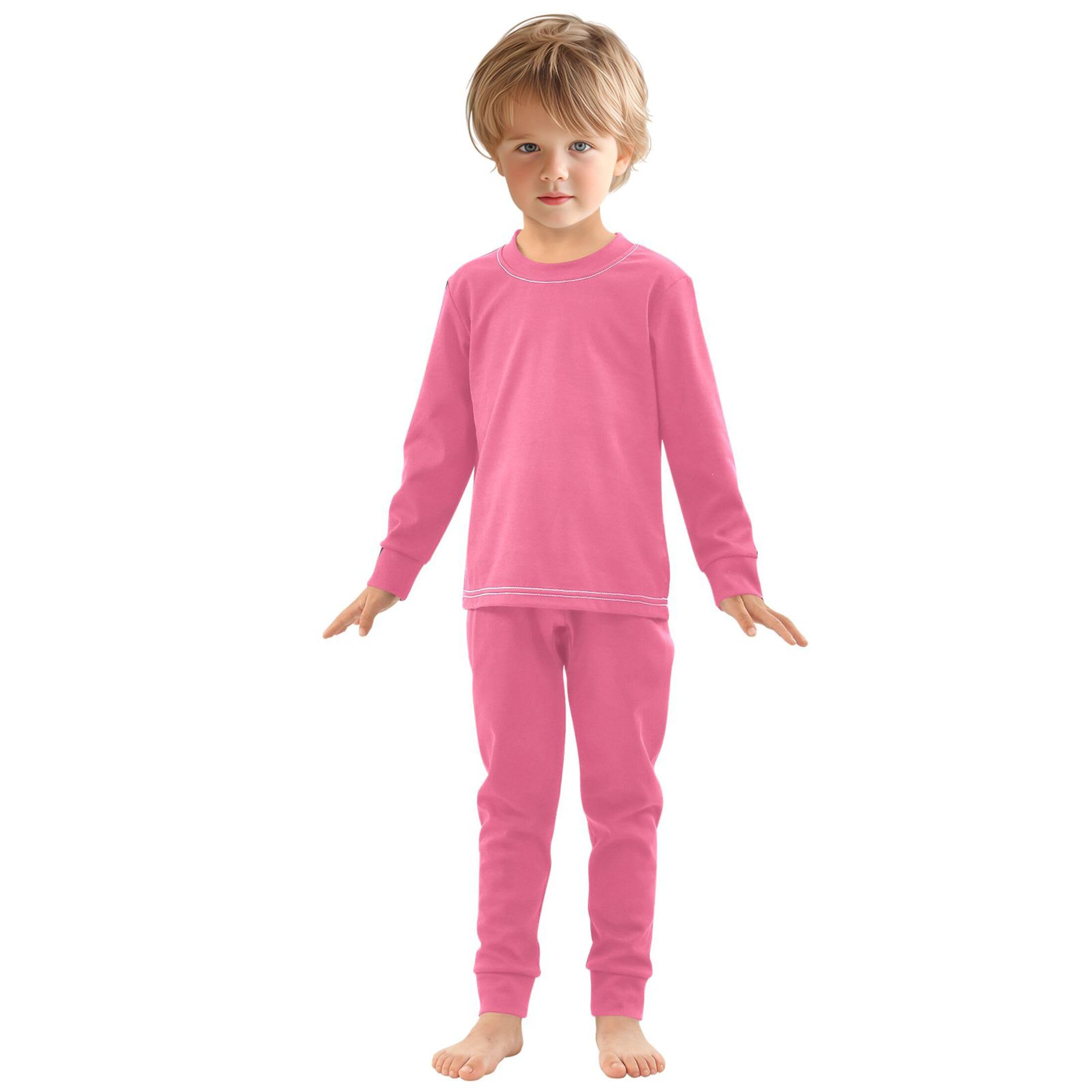 Pink Long Sleeve Pajamas Set Sleepwear Jammies 2pcs Set Pjs Pink 04