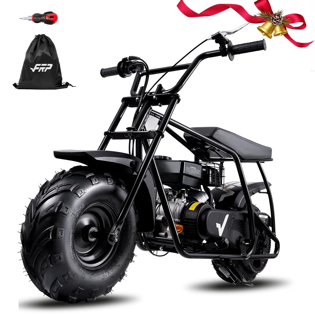 FRP Mini Dirt Bike GMB100 Basic, New 99CC Gas Powered Mini Bike 4-Stroke 3HP, Off-Road for Kids/Adult, Trail Up to 28 Mph, Weight Support Up to 220 LBS,Black