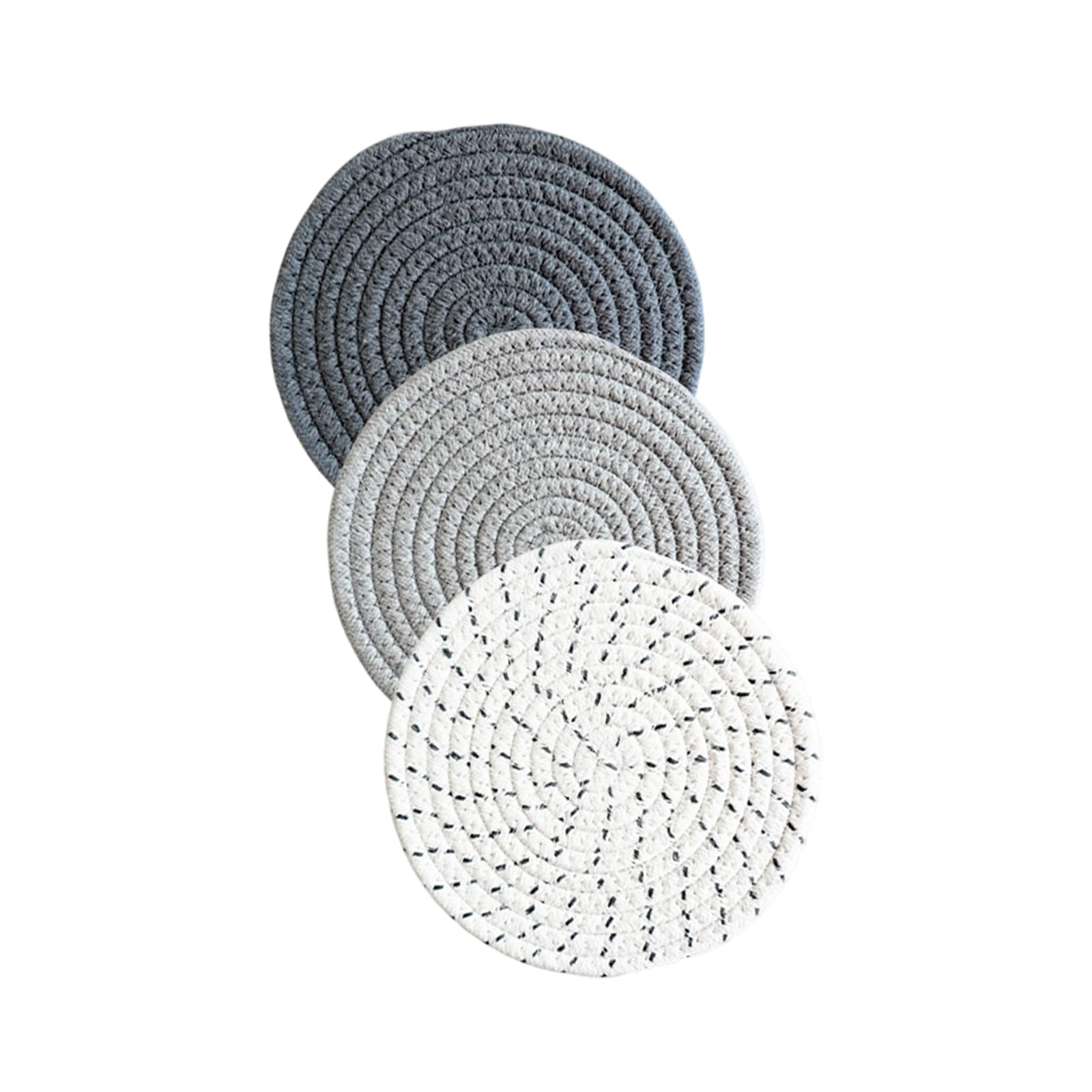 3 Pack Cotton Rope Placemat Nonslip Table Protectors for Kitchen Dining Tabletop Decoration Placemat Countertop Protectors Cotton Rope Mats Nonslip Insulation Mat