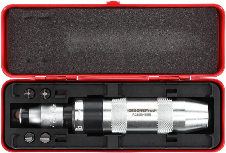 GEDORE red Screw remover set, 6-piece, 1/2", Right and left, Hand-operated impact driver set with bits, Hammer-actuated, R38004006