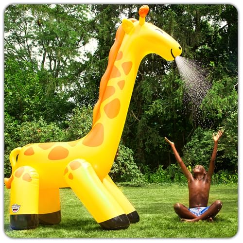 BigMouth Inc. Giant Giraffe Inflatable Sprinkler for Kids, Backyard Water Toy with Simple Inflate/Deflate, Fun Summer Activities