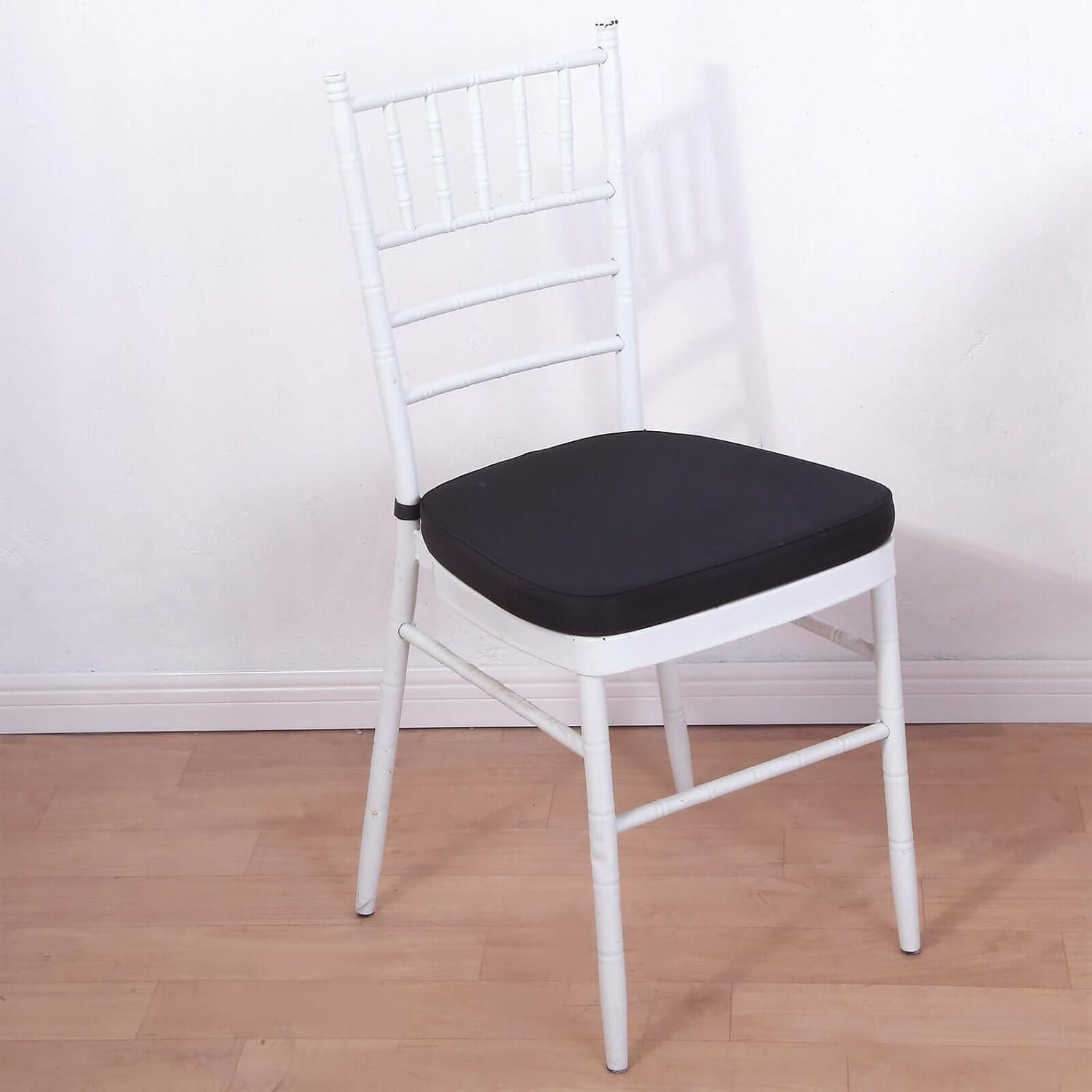 Efavormart 10 PCS 2" Thick Black Chiavari Chair Pad, Memory Foam Seat Cushion with Ties and Removable Cover
