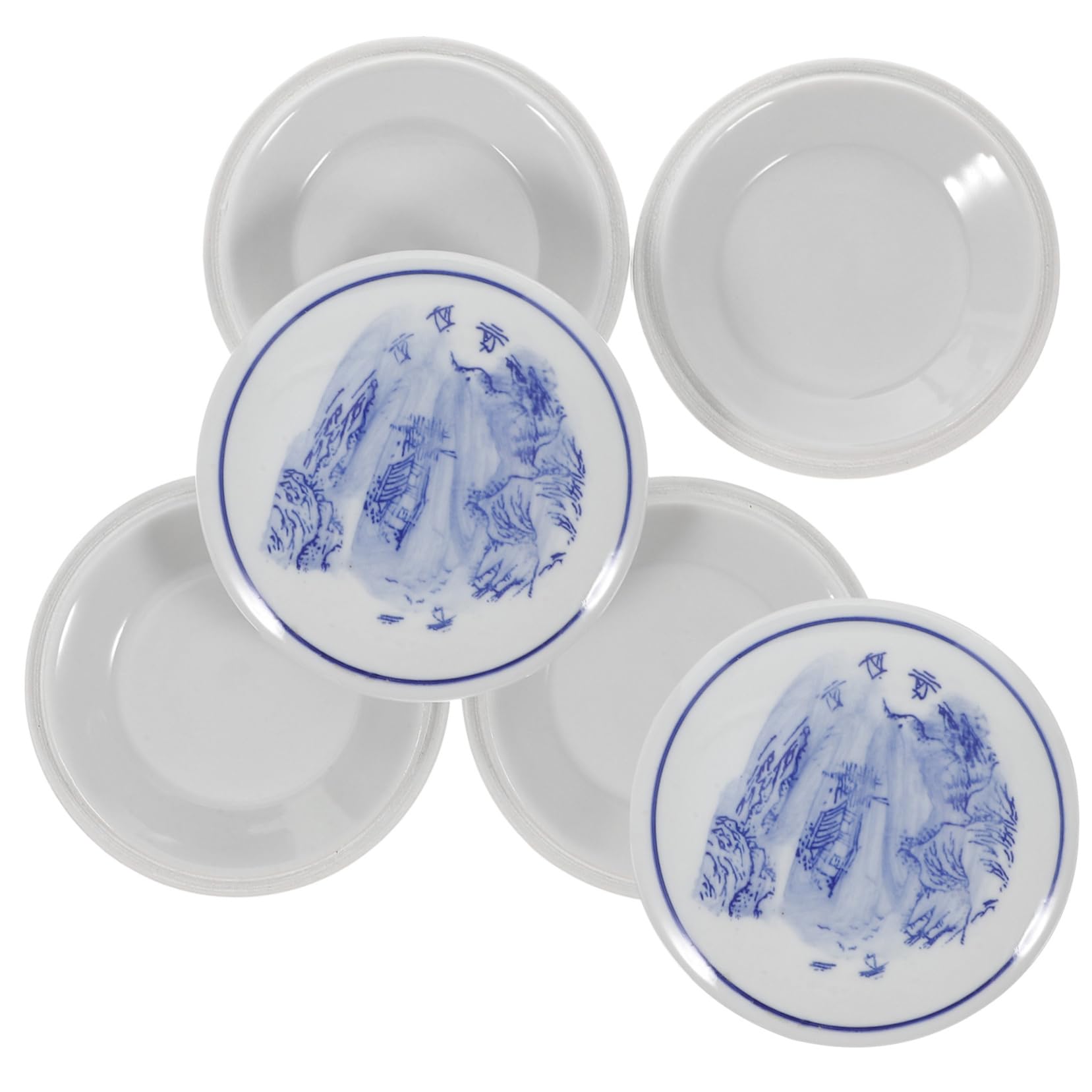 ARTIBETTER 5-Layer Round Porcelain Palette Set Ceramic Mixing Trays for Watercolor Pigments