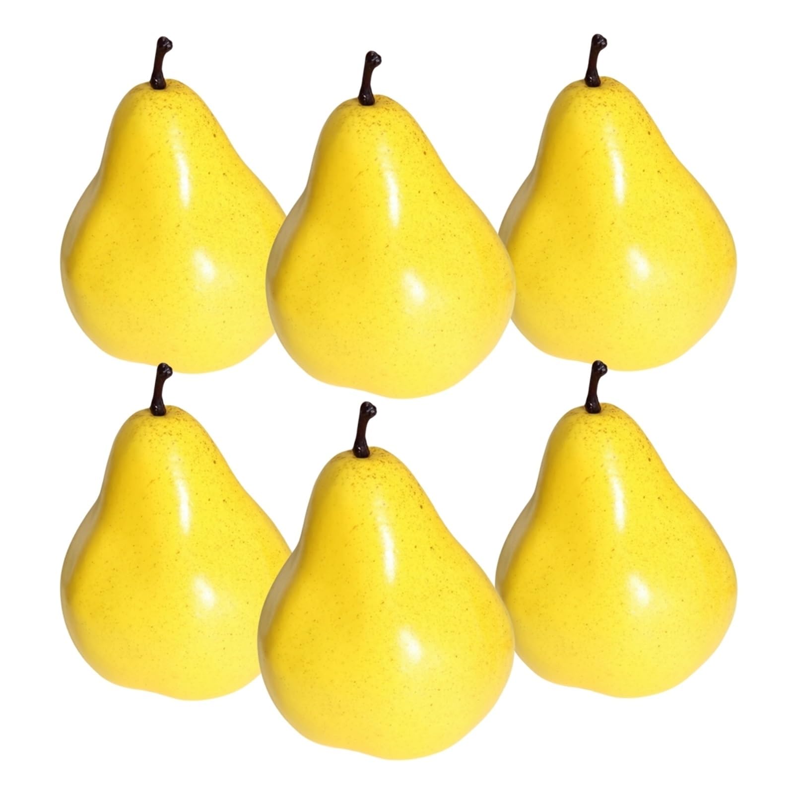 Wuyxto 6Pcs Yellow Pears 6 Pcs, Artificial Pear Models, Simulation Fake Fruits, Home Restaurant Fruit Tray Party Decoration, Photography Props For Party(6Pcs Yellow Pears)