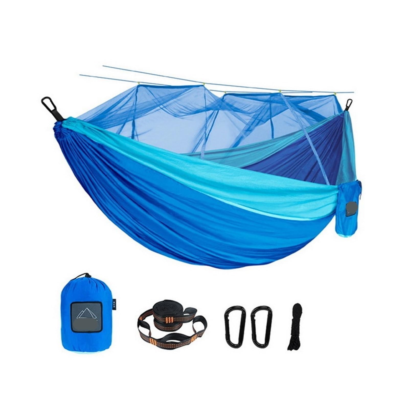 Amaca da campeggio in nylon portatile super leggera 300 * 200 cm doppia dimensione con zanzariera for uso esterno(Brown and green)