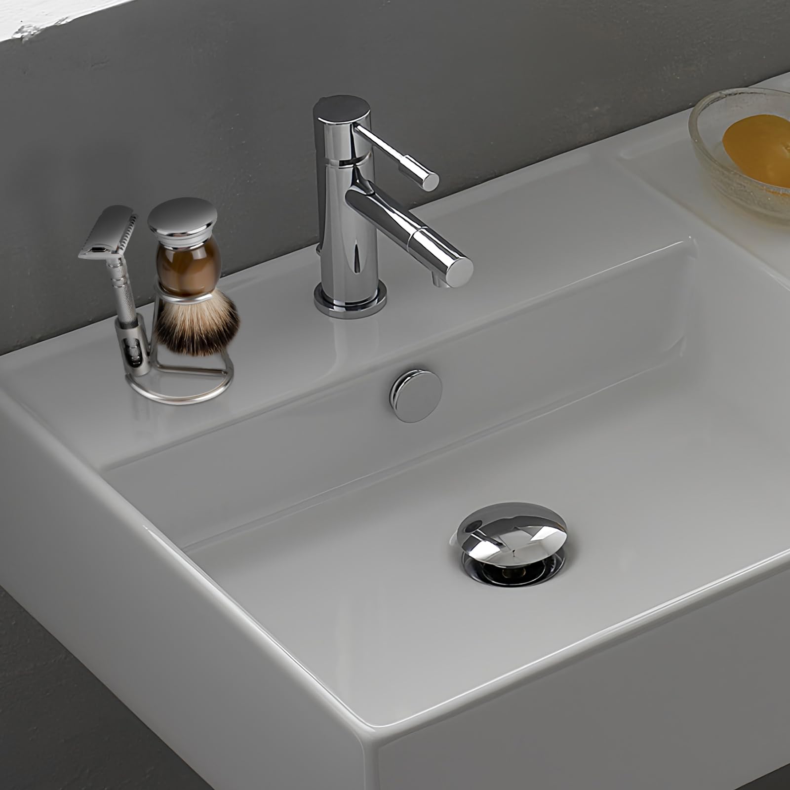 Linkidea Supporto per rasoio di sicurezza in acciaio inox, portaspazzola per barba corta da uomo, accessori bagno compatibili con Merkur 34HD, 23C, Henson Shaving AL 13, Vikings Blade (Argento)