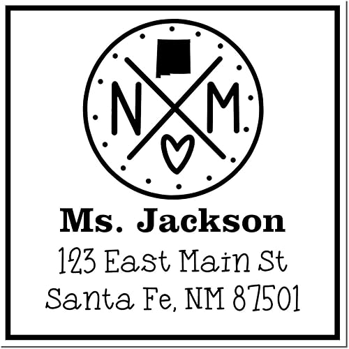 Miniatura 164 de Texas State Love - Sello de dirección cuadrado, uso con almohadilla de sellos, sello de correo de Texas, tamaño 1-5/8 pulgadas Manija