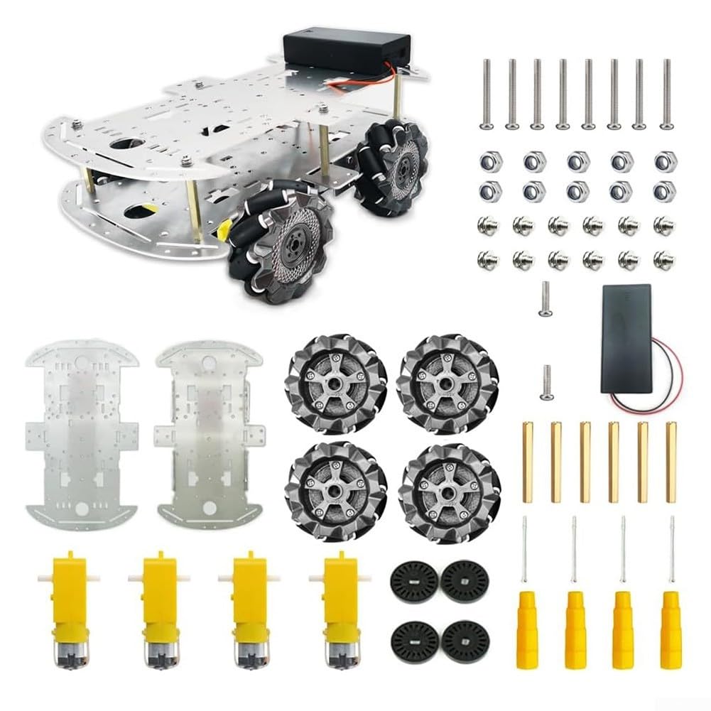 DIY para Mecanum Wheel Robot Car Kit con chasis de Metal Motor Smart 4WD Vehículo para Arduino para Raspberry Pi Robótica Proyectos