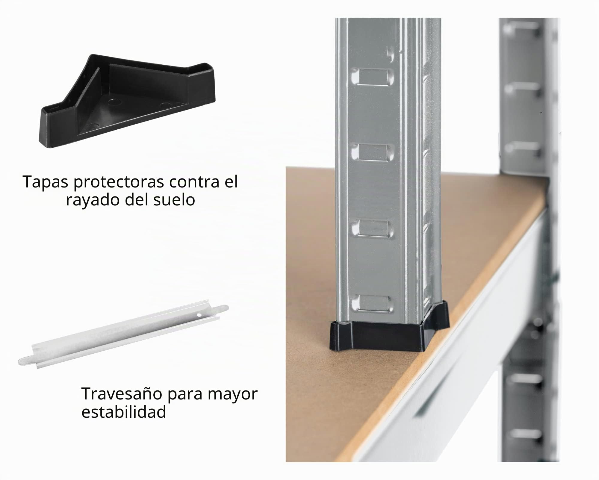 Stagecaptain Estantería de Banco de Trabajo WBR-175 SR con estantes | Estantería robusta de montaje para taller, almacén, sótano y despensa, Estructura metálica galvanizada