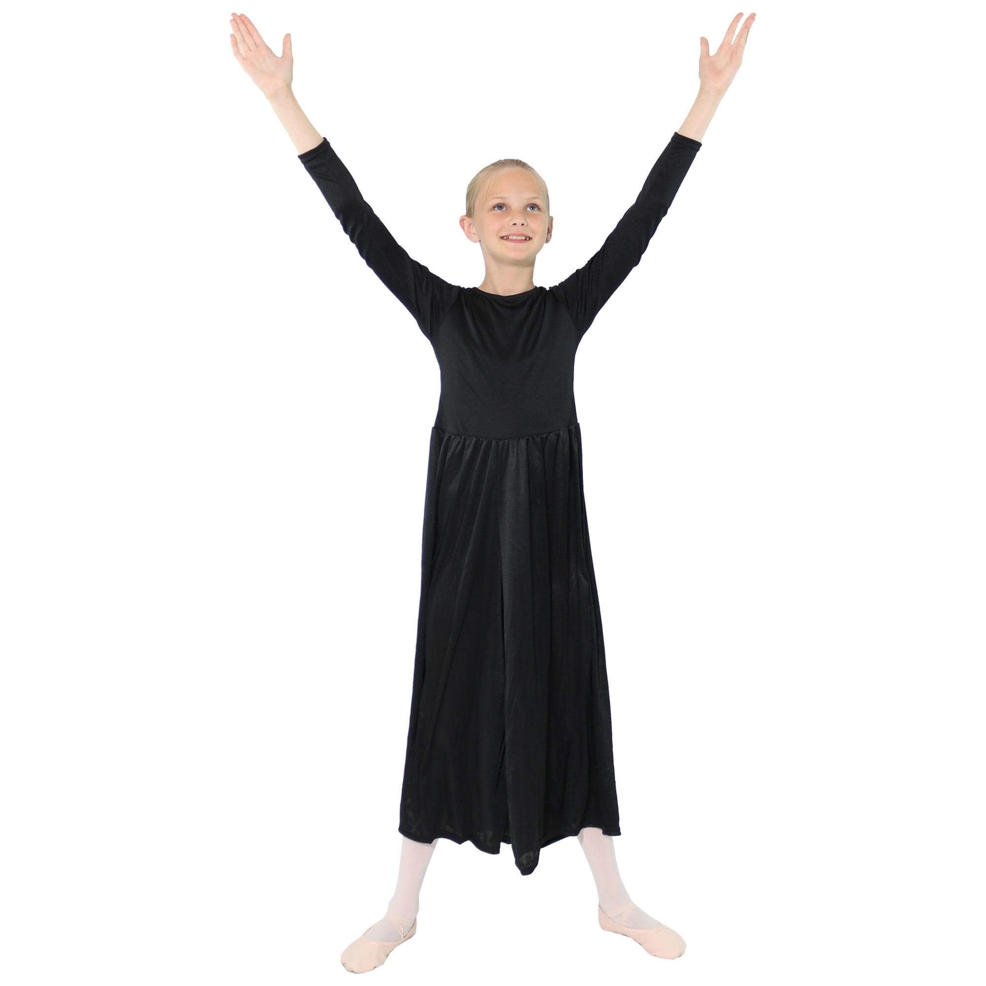 Danzcue Girls Long Sleeve Crew Neck Jumpsuit