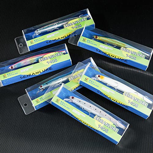 [青嵐ルアー] シーバス ルアー 青物 ヒラメ ミノー 140S 23g セット タングステンウェイト 重心移動 遠投性 青物 シーバス ヒラメ サワラ (3色セット②) 6枚目