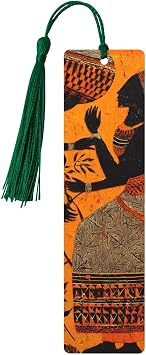 Indian Women 5 Pack Wooden Bookmarks with Tassels, Handmade Unique Reading Accessories for Book Lovers, Students, Teachers, Gift Set