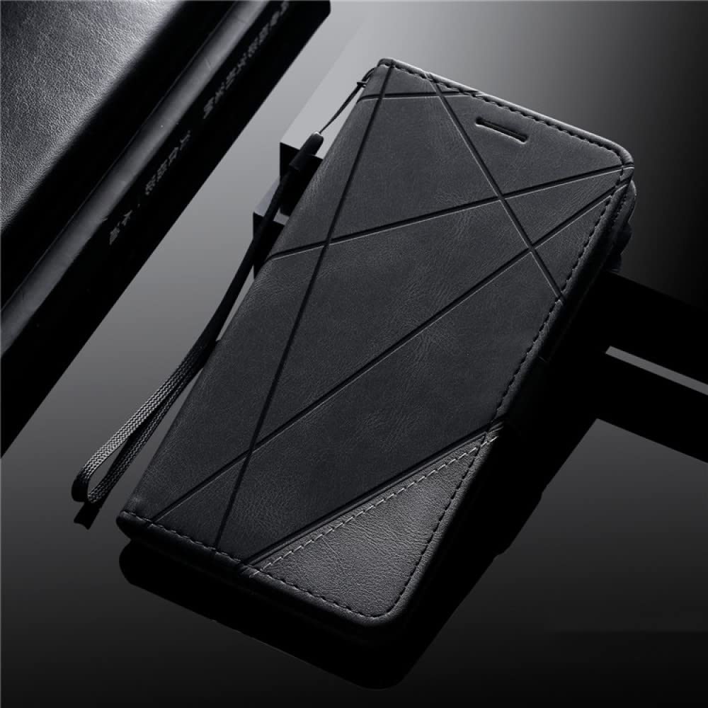Leather Flip S7 S8 S9 Plus S10 S20 FE S21 S22 Ultra Phone Case for Samsung Galaxy A7 A8 2018 Note 8 9 10 20 Wallet Stand Cover,Black,for Note 10 Plus