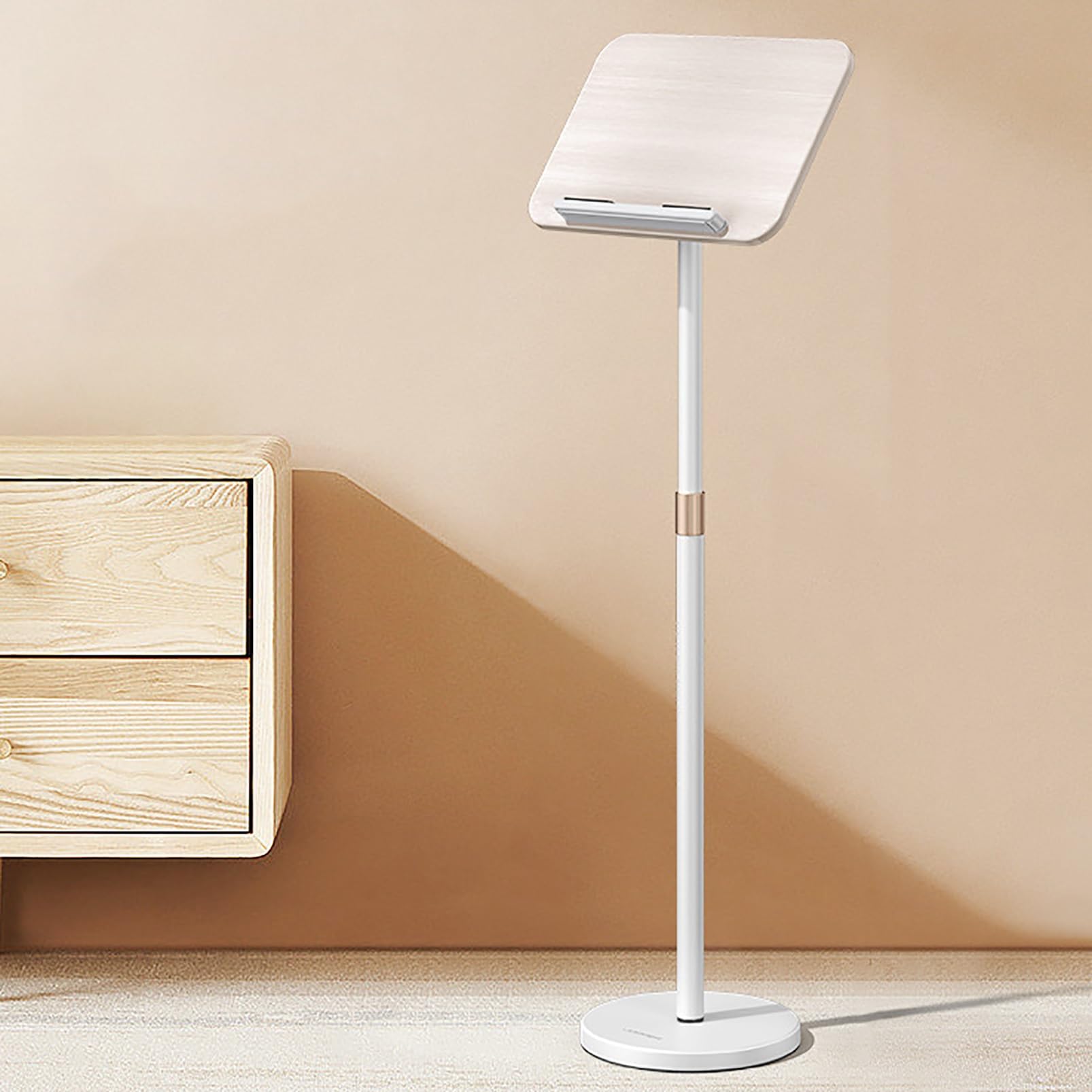 DUANHOZ Adjustable Floor Standing Podium Stand with Base for Speaking Lectern and Conference