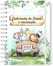 Caderneta de Vacinação Bebê Menino Safari Presente para Chá de Bebê versão atualizada