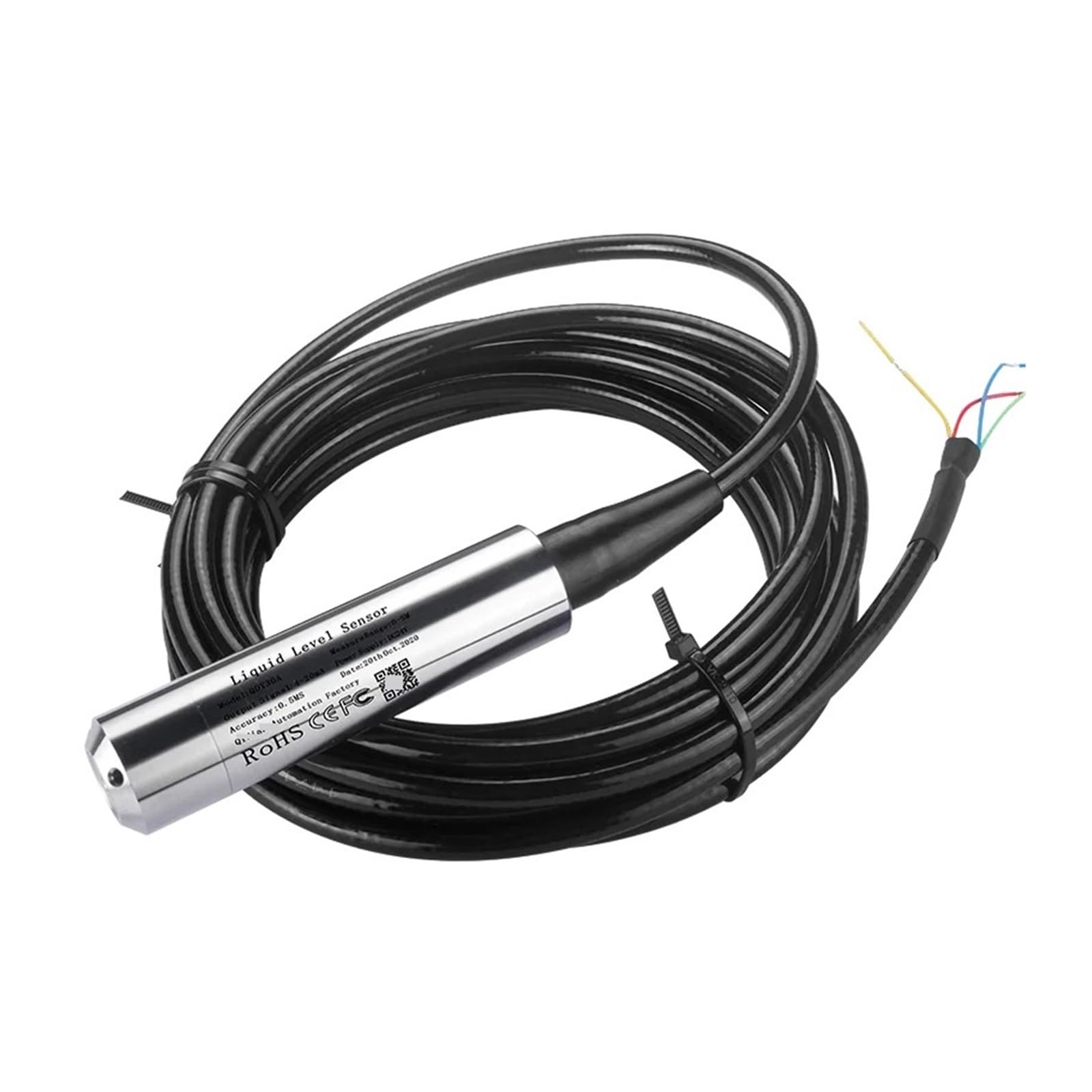 Czujnik poziomu cieczy o zasięgu 2 m, 3 m, 5 m, DC24 V, moc, 4-20 mA, 0-10 V, 0-3,3 V, RS485, zanurzalny nadajnik czujnika poziomu wody (kabel 2 m, wyjście 0,5-4,5 V, zasilanie 5 V)