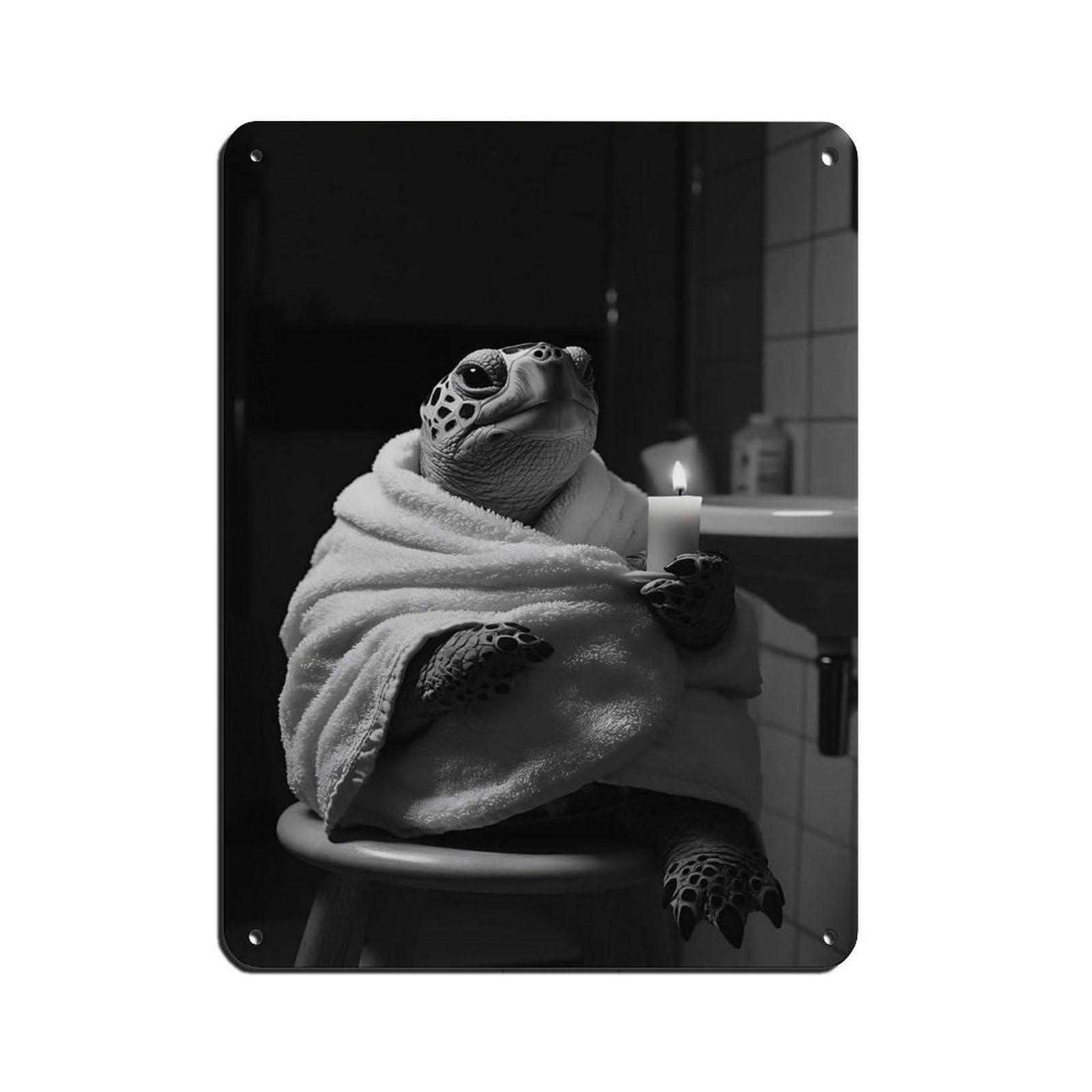 Relaxing Turtle, Meditative Animal Decor Tin Sign Vintage Metal Pub Club Cafe Bar Home Wall Art Decoration Poster Retro 12x16inch(30x40cm)