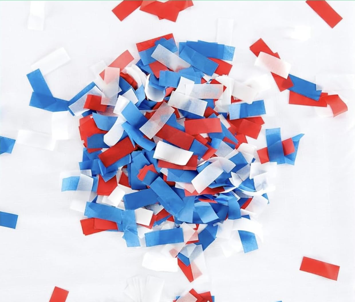 Ultimate Confetti Rectangular Red, White &amp; Blue Tissue Paper Confetti 20 lb