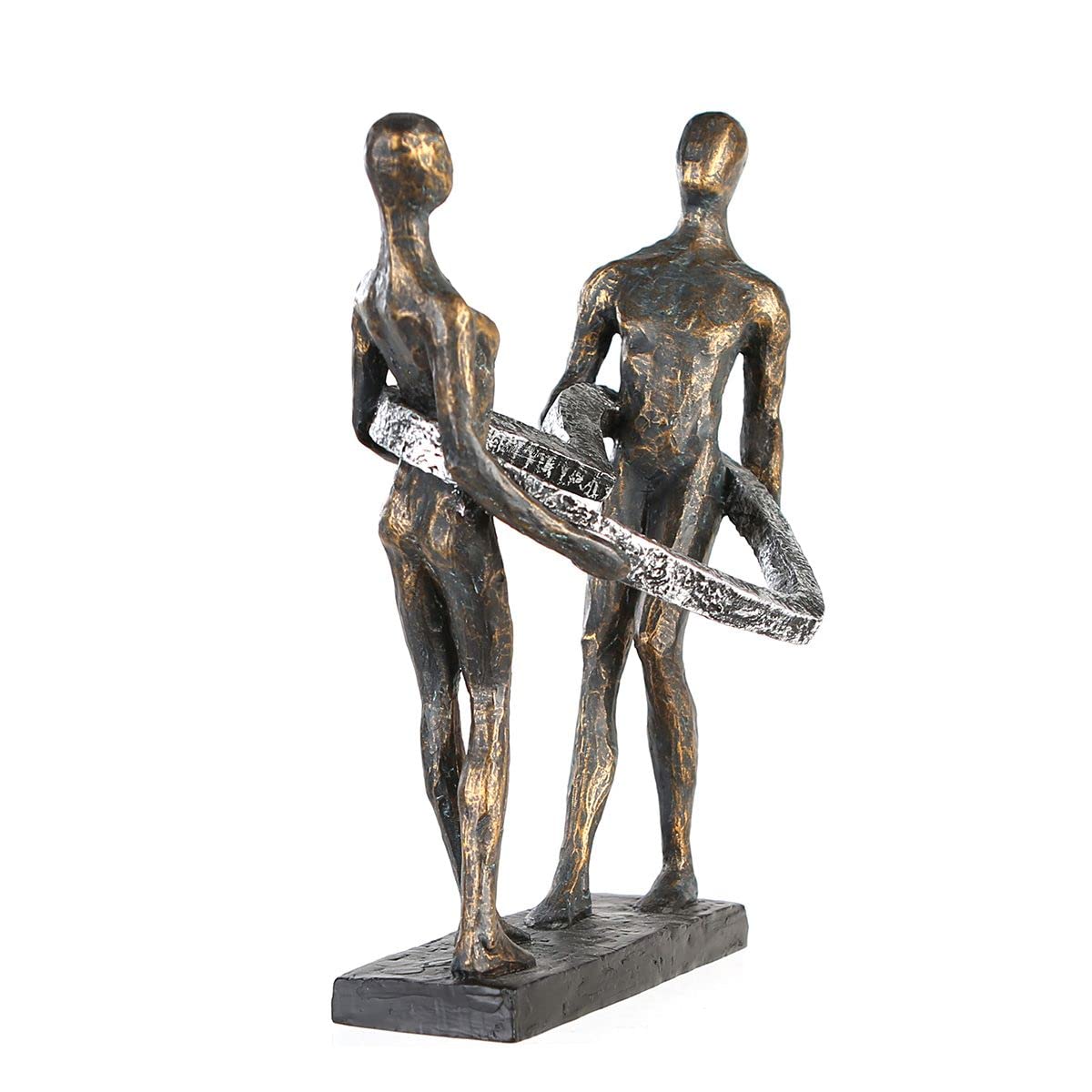 MF Gilde Skulptur UNZERTRENNLICH bronzefarbenes liebes Paar Herz Figur Höhe 31cm EIN muss für jeden Romantiker