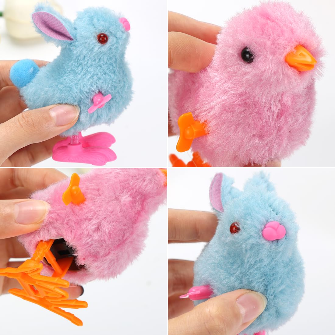 6 Poussins & Lapins Pâques à Remonter Mécaniques – Jouets Sautillants Colorés, Cadeau Surprise Enfant