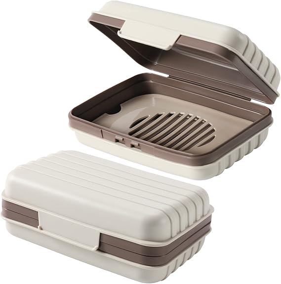 2 Pack Travel Soap Container Soap Box Travel Soap Holder with Removable Draining