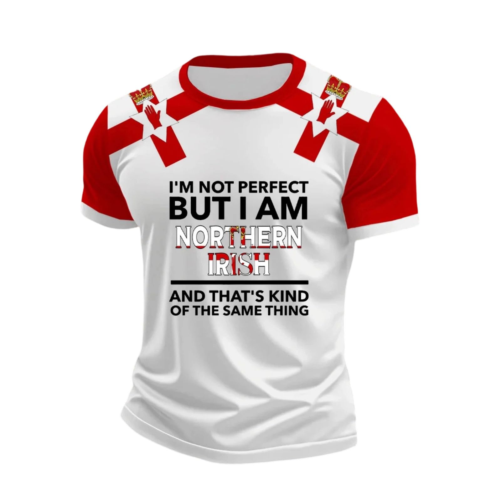 Northern Ireland Patriotic T-Shirt for Men Ulster Flag Belfast Themed Tees Vintage Distressed Casual Tops for Fans and Heritage Lovers