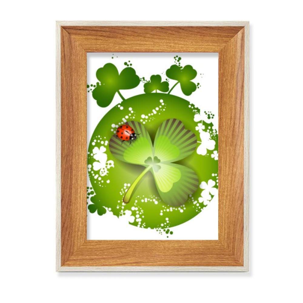 Cadre photo en bois Trèfle à quatre feuilles pour décoration irlandaise