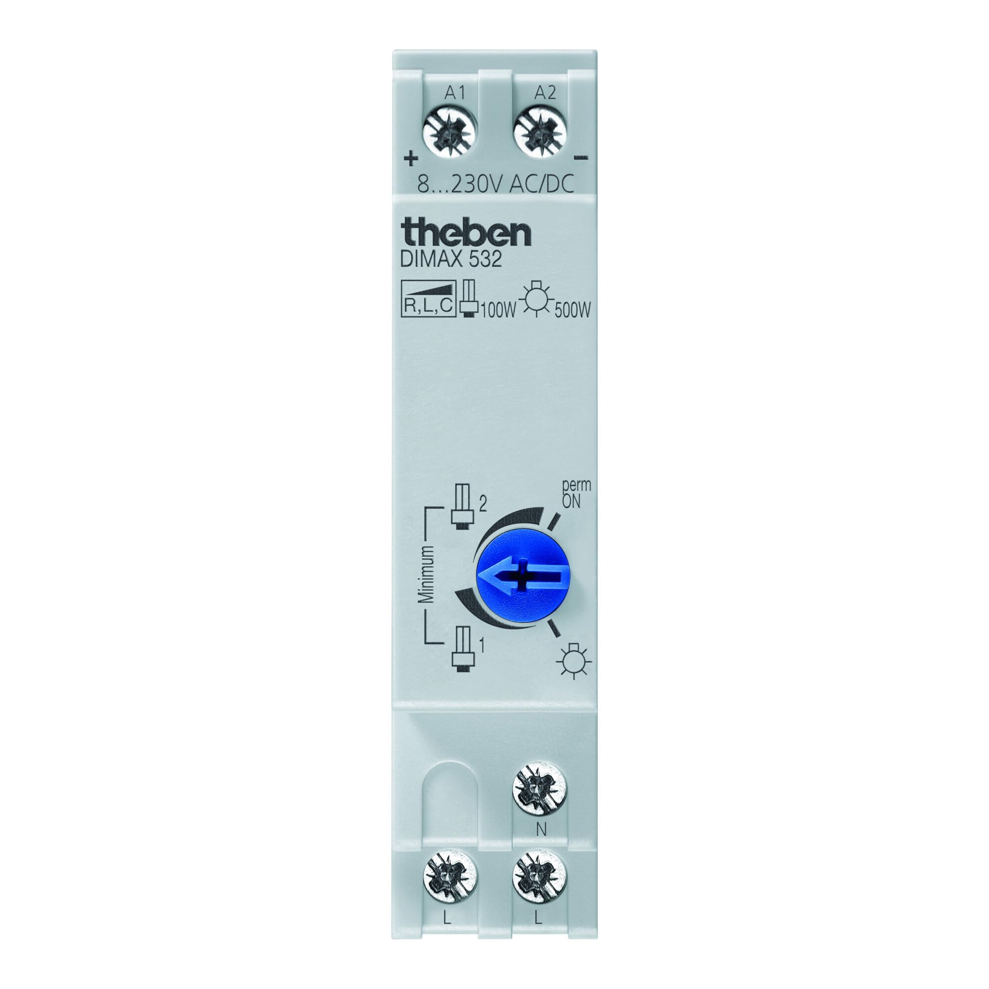 Theben 5320001 DIMAX 532 Plus I Universaldimmer I Automatische Lasterkennung I Einstellbare Mindesthelligkeit I Multispannungs-Eingang
