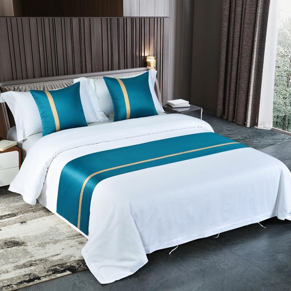 HIQACTLIF Polyester Bed Runner Smooth Comfort Bed Runners & Scarves Modern Bed Scarf,Protection for Hotel Bedroom Wedding Room