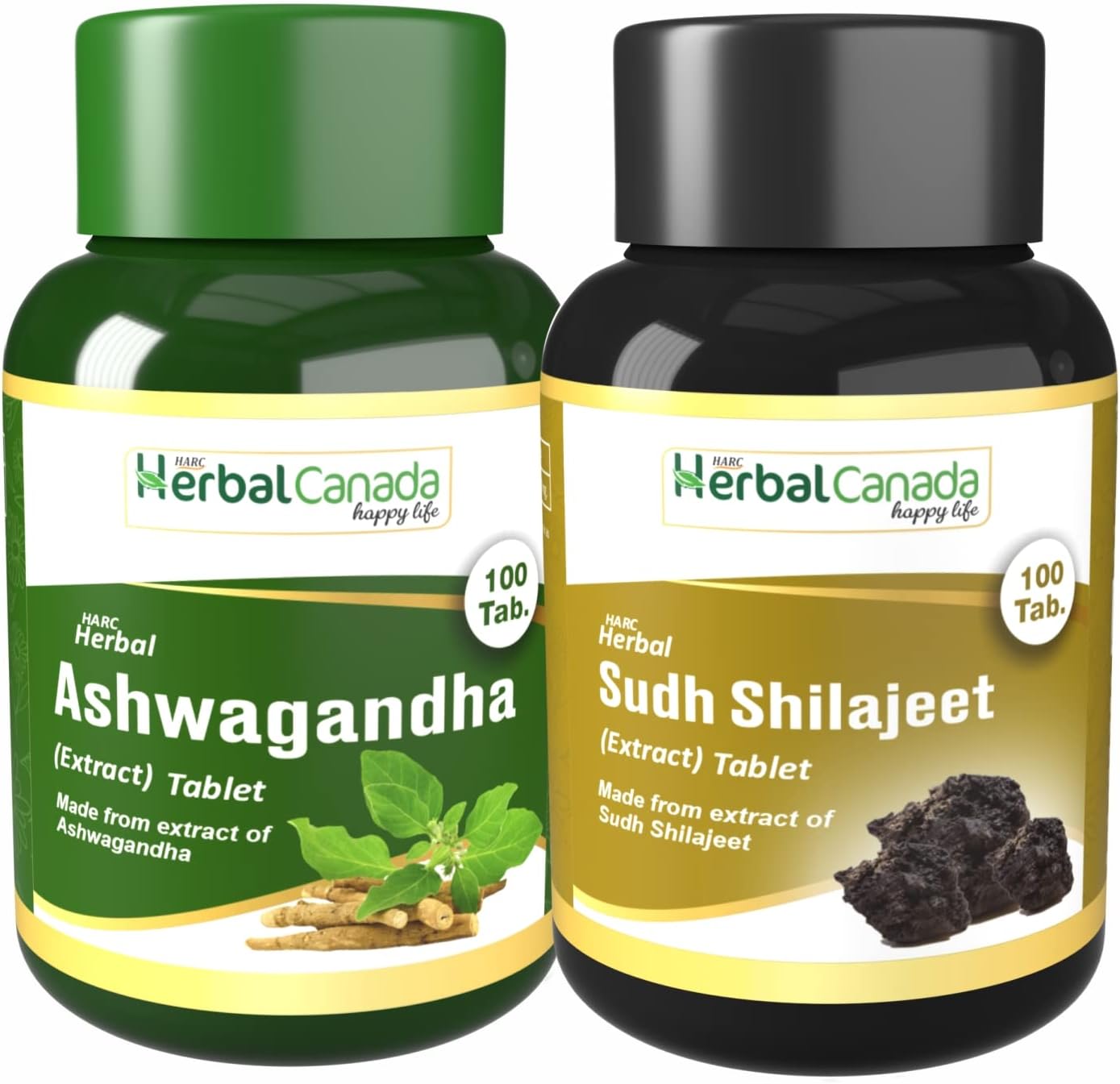Ashwagandha (100 Tablets) + Sudh Shilajit (100 Tablets) || Healthy Combo Pack