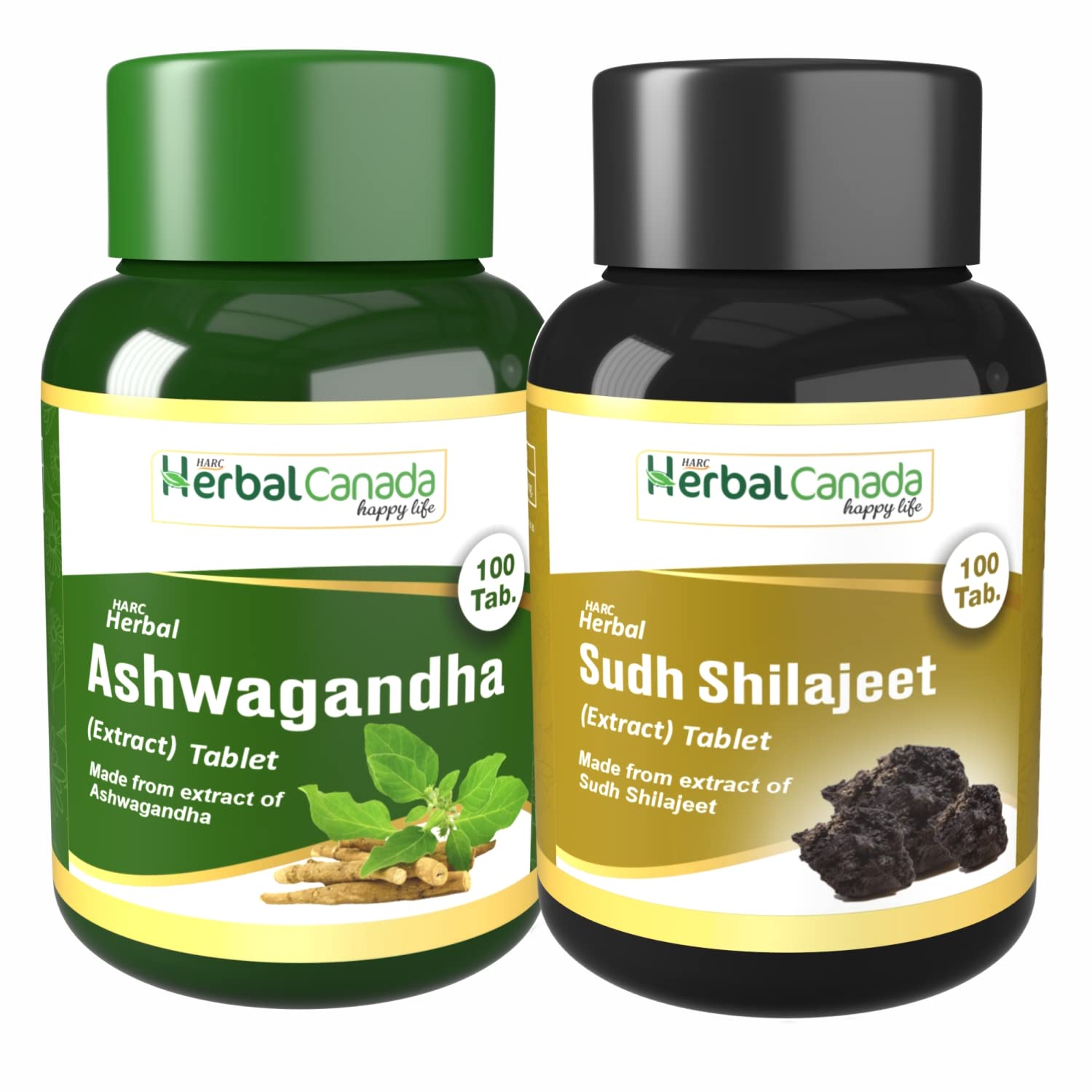 Ashwagandha (100 Tablets) + Sudh Shilajit (100 Tablets) || Healthy Combo Pack