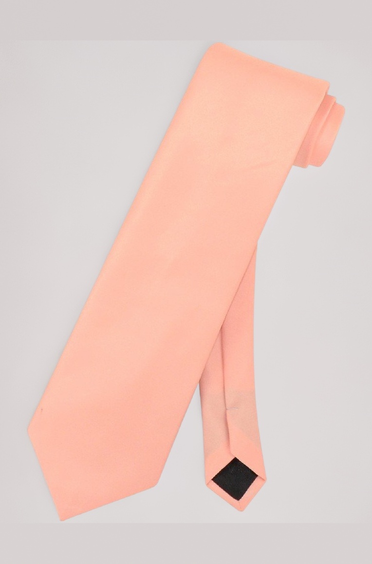 Vesuvio Napoli NeckTie Solid PEACH Color Mens Neck Tie